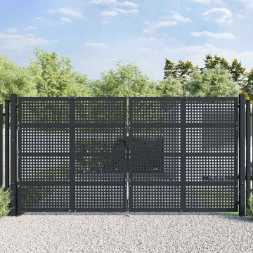 vidaXL Sodo vartai, antracito spalvos, 400x175 cm, plienas