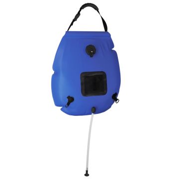 vidaXL Stovyklavimo dušas, mėlynos spalvos, 20l, PVC