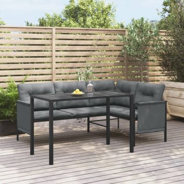 vidaXL Sodo valgomojo stalas, antracito, 110x54x70cm, plienas