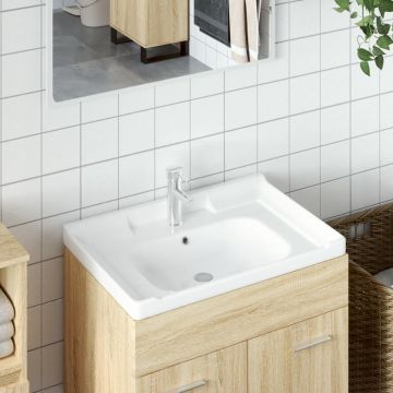 vidaXL Vonios kambario praustuvas, baltas, 71x48x23cm, keramika