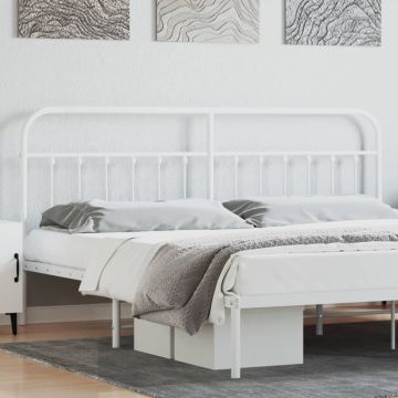 vidaXL Metalinis pakaitinis galvūgalis, baltos spalvos, 200cm