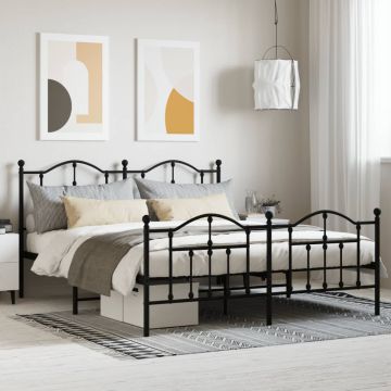 vidaXL Lovos rėmas be čiužinio, juodas, 180x200cm, metalas