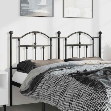 vidaXL Metalinis pakaitinis galvūgalis, juodos spalvos, 135cm