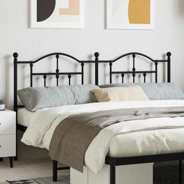 vidaXL Metalinis pakaitinis galvūgalis, juodos spalvos, 160cm