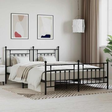 vidaXL Lovos rėmas be čiužinio, juodas, 160x200cm, metalas