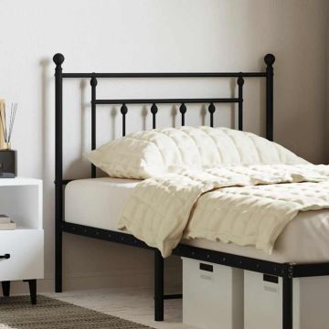 vidaXL Metalinis pakaitinis galvūgalis, juodos spalvos, 90cm