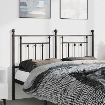 vidaXL Metalinis pakaitinis galvūgalis, juodos spalvos, 135cm