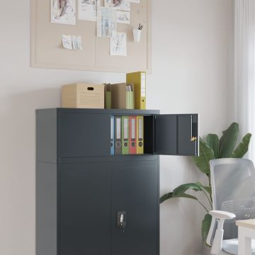 vidaXL Spintelė dokumentams, antracito spalvos, 90x40x40cm, plienas