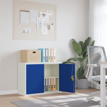 vidaXL Spintelė dokumentams, pilka ir mėlyna, 90x40x70cm, plienas