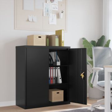 vidaXL Spintelė dokumentams, juodos spalvos, 90x40x105cm, plienas