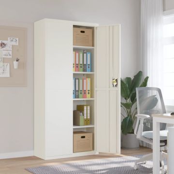 vidaXL Spintelė dokumentams, baltos spalvos, 90x40x200cm, plienas
