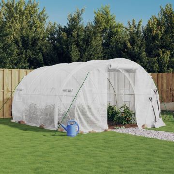 vidaXL Šiltnamis su plieniniu rėmu, baltas, 12 m², 4x3x2 m