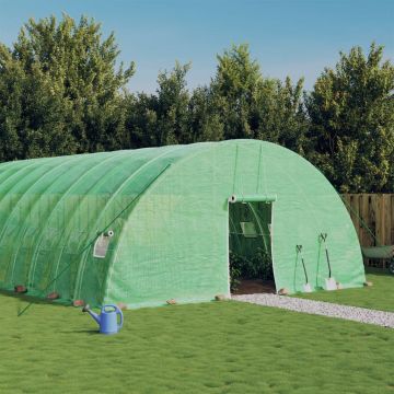 vidaXL Šiltnamis su plieno rėmu, žalios spalvos, 6x6x2,85m, 36m²