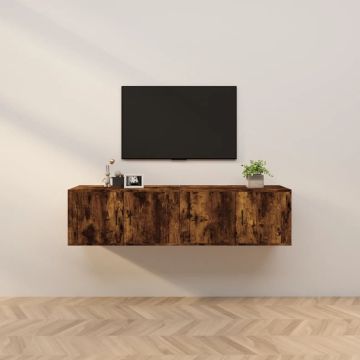 vidaXL Sieninės TV spintelės, 2vnt., dūminio ąžuolo, 80x34,5x40cm
