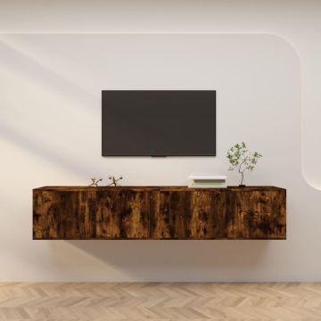 vidaXL Sieninės TV spintelės, 2vnt., dūminio ąžuolo, 100x34,5x40cm