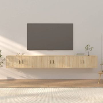 vidaXL Sieninės televizoriaus spintelės, 3vnt., ąžuolo, 100x34,5x40cm