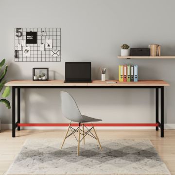 vidaXL Darbastalis, 220x55x81,5cm, bukmedžio masyvas ir metalas