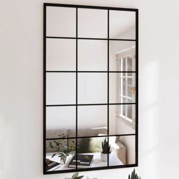 vidaXL Sieniniai veidrodžiai, 4vnt., juodos spalvos, 100x60cm, metalas