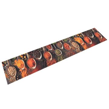 vidaXL Virtuvės kilimėlis, 60x300cm, aksomas, plaunamas, su šaukštais