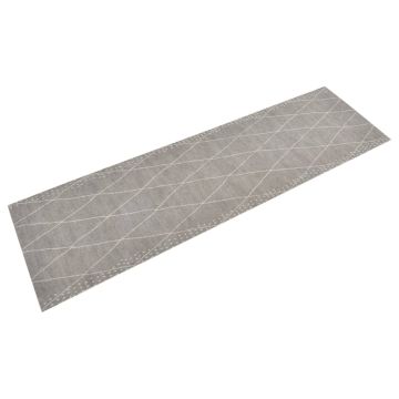 vidaXL Virtuvės kilimėlis, 45x150cm, aksomas, plaunamas, su rombais