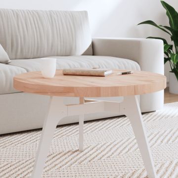 vidaXL Stalviršis, Ø70x4 cm, bukmedžio medienos masyvas, apskritas