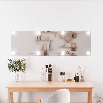 vidaXL Sieninis veidrodis su LED lemputėmis, 30x100cm, stiklas