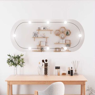 vidaXL Sieninis veidrodis su LED lemputėmis, 45x100cm, stiklas