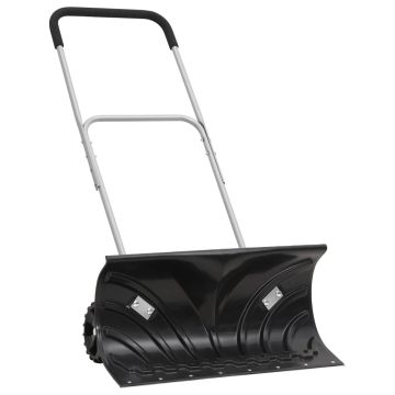 vidaXL Sniego kastuvas su prailginama rankena, juodas, 66cm, plienas