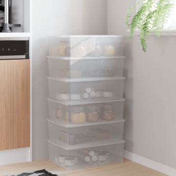 vidaXL Plastikinės daiktadėžės, 6 vnt., 10 l, sukraunamos