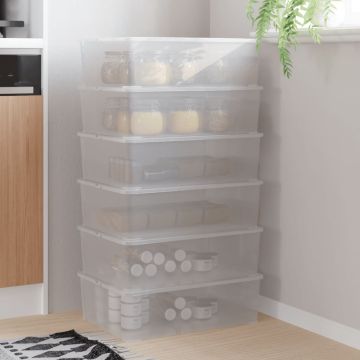 vidaXL Plastikinės daiktadėžės, 6vnt., 25l, sukraunamos
