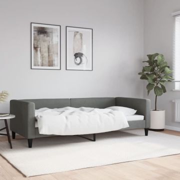 vidaXL Sofa, tamsiai pilkos spalvos, 90x200cm, audinys
