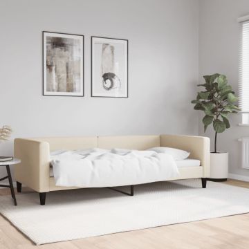 vidaXL Sofa, kreminės spalvos, 90x200cm, audinys