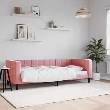 vidaXL Sofa, rožinės spalvos, 80x200cm, aksomas
