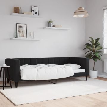 vidaXL Sofa, juodos spalvos, 80x200cm, aksomas