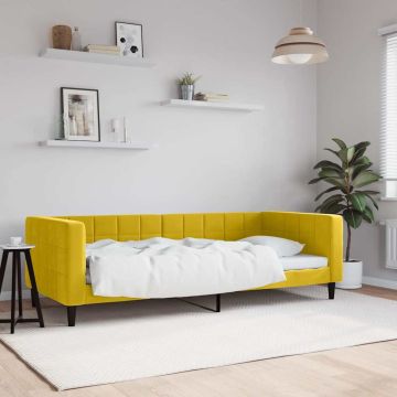 vidaXL Sofa, geltonos spalvos, 90x200cm, aksomas