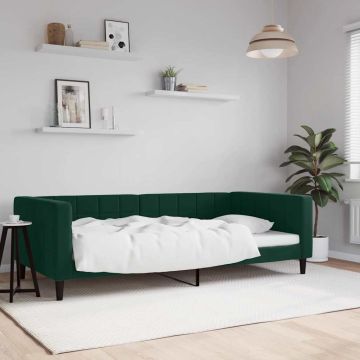 vidaXL Sofa, tamsiai žalios spalvos, 100x200cm, aksomas