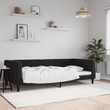 vidaXL Sofa, juodos spalvos, 100x200cm, aksomas