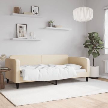 vidaXL Sofa, kreminės spalvos, 90x200cm, audinys
