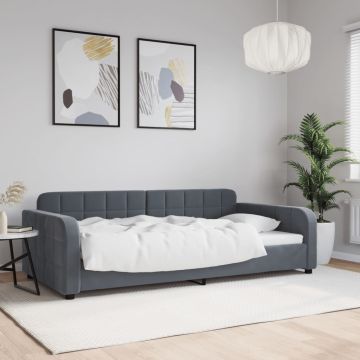 vidaXL Sofa, tamsiai pilkos spalvos, 100x200cm, aksomas