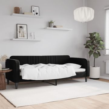 vidaXL Sofa, juodos spalvos, 80x200cm, aksomas
