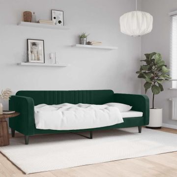 vidaXL Sofa, tamsiai žalios spalvos, 90x200cm, aksomas