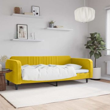 vidaXL Sofa, geltonos spalvos, 90x200cm, aksomas