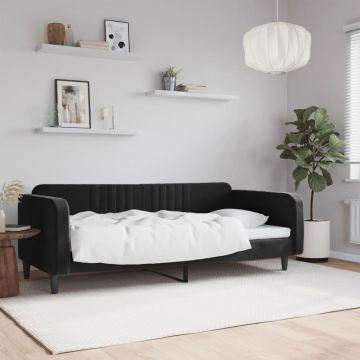 vidaXL Sofa, juodos spalvos, 100x200cm, aksomas