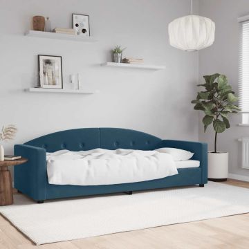 vidaXL Sofa, mėlynos spalvos, 80x200cm, aksomas