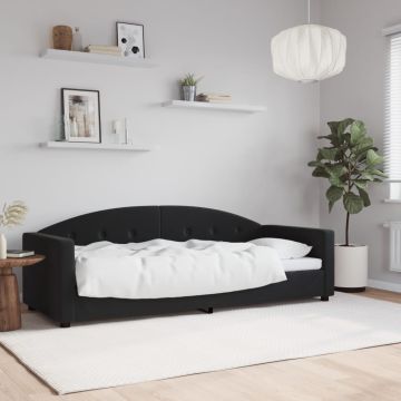 vidaXL Sofa, juodos spalvos, 80x200cm, aksomas