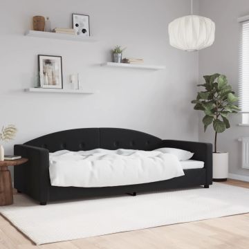 vidaXL Sofa, juodos spalvos, 90x200cm, aksomas