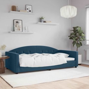 vidaXL Sofa, mėlynos spalvos, 100x200cm, aksomas