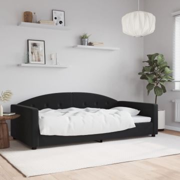 vidaXL Sofa, juodos spalvos, 100x200cm, aksomas