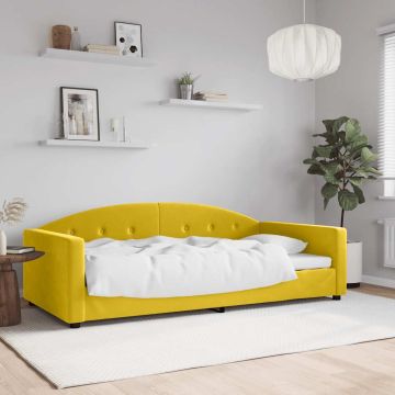 vidaXL Sofa, geltonos spalvos, 100x200cm, aksomas