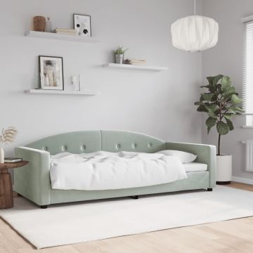 vidaXL Sofa, šviesiai pilkos spalvos, 90x190cm, aksomas